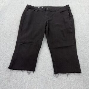 Sonoma Jeans Womens 18R Black Skinny High Rise Cut Off Jeans Grunge Distressed